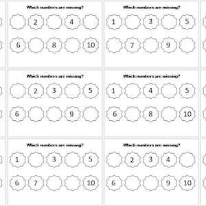 Write the Missing Numbers Worksheets | Primary Maths | One to Ten Counting Practice | PDF Instant Download