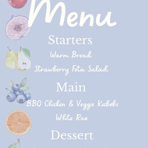 Modèle de menu d'été modifiable (Canva Pro)