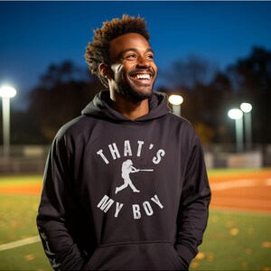That&#39;s My Boy-sweater: perfect voor sportfans, Vaderdagcadeau, Moederdagcadeau, jeugdhonkbaltrui met capuchon, honkbalcadeau