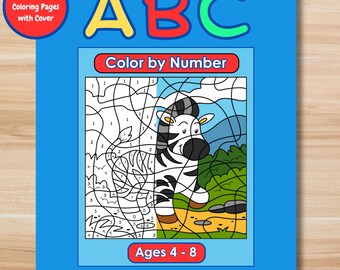 ABC Colorea por números: Páginas de actividades educativas para niños (Descarga digital)