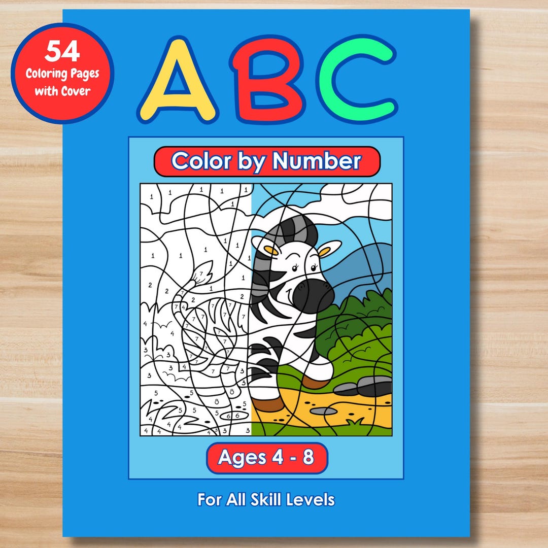 ABC Color by Number: Kids' Learning Activity Pages (digital Download ...