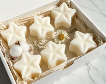 Pastillas de cera de soja con aroma a lino fresco / Pastillas de cera veganas de alta fragancia / Pack de pastillas de cera White Star / Regalo de fragancia para el hogar (Reino Unido) / Pack de 5
