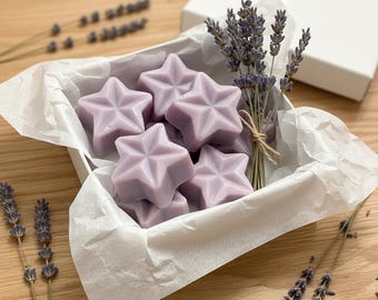 Pastillas de cera de soja con lavanda / Pastillas de cera veganas de alta fragancia / Pack de pastillas de cera de lila vertidas a mano / Regalo de fragancia para el hogar (Reino Unido) / Pack de 5