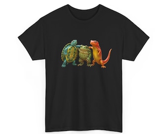Reptile Friends T-Shirt: Turtle, Frog, Lizard Nature Illustration Tee