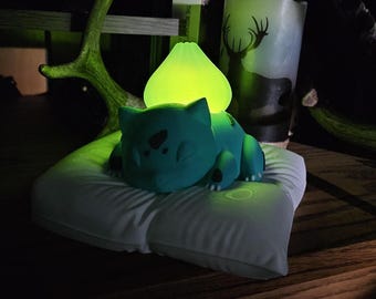 Sleeping Bulbasaur on a pillow night light