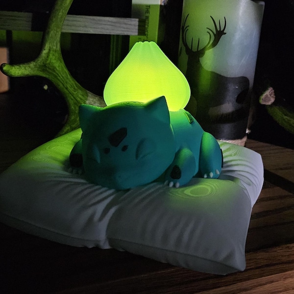 Sleeping Bulbasaur on a pillow night light