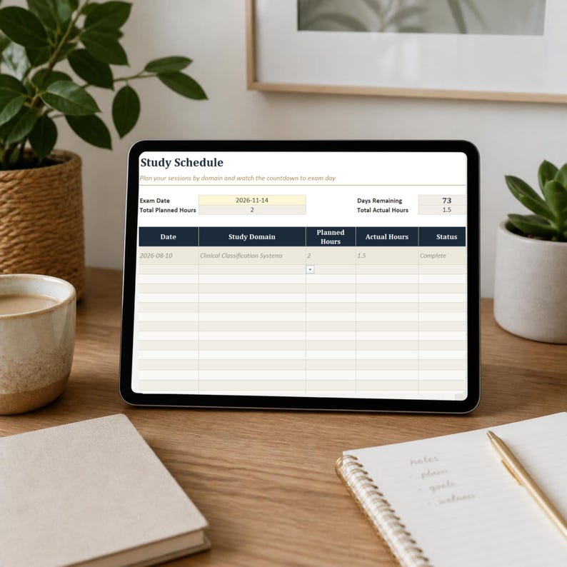 CCA Exam Study Planner | Excel & Google Sheets Tracker | AHIMA Medical ...