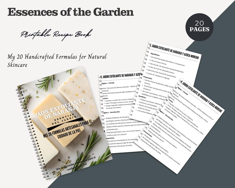 Soap Recipe Book Template | Editable & Printable Planner | 20 Natural ...
