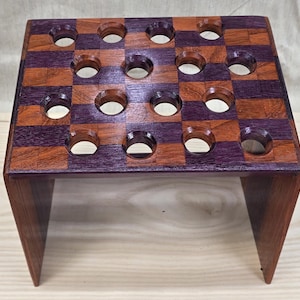 Handgefertigter Friseur-/Pflegewerkzeug-Organizer aus exotischem Purple Heart & Padauk Holz/ Scherenständer