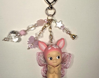 Sonny Angel Keychain Authentic Handmade Bag Charm Animal Fruit Marine Series Trinkets Kawaii Keyring Hanami Cherry Blossom Series