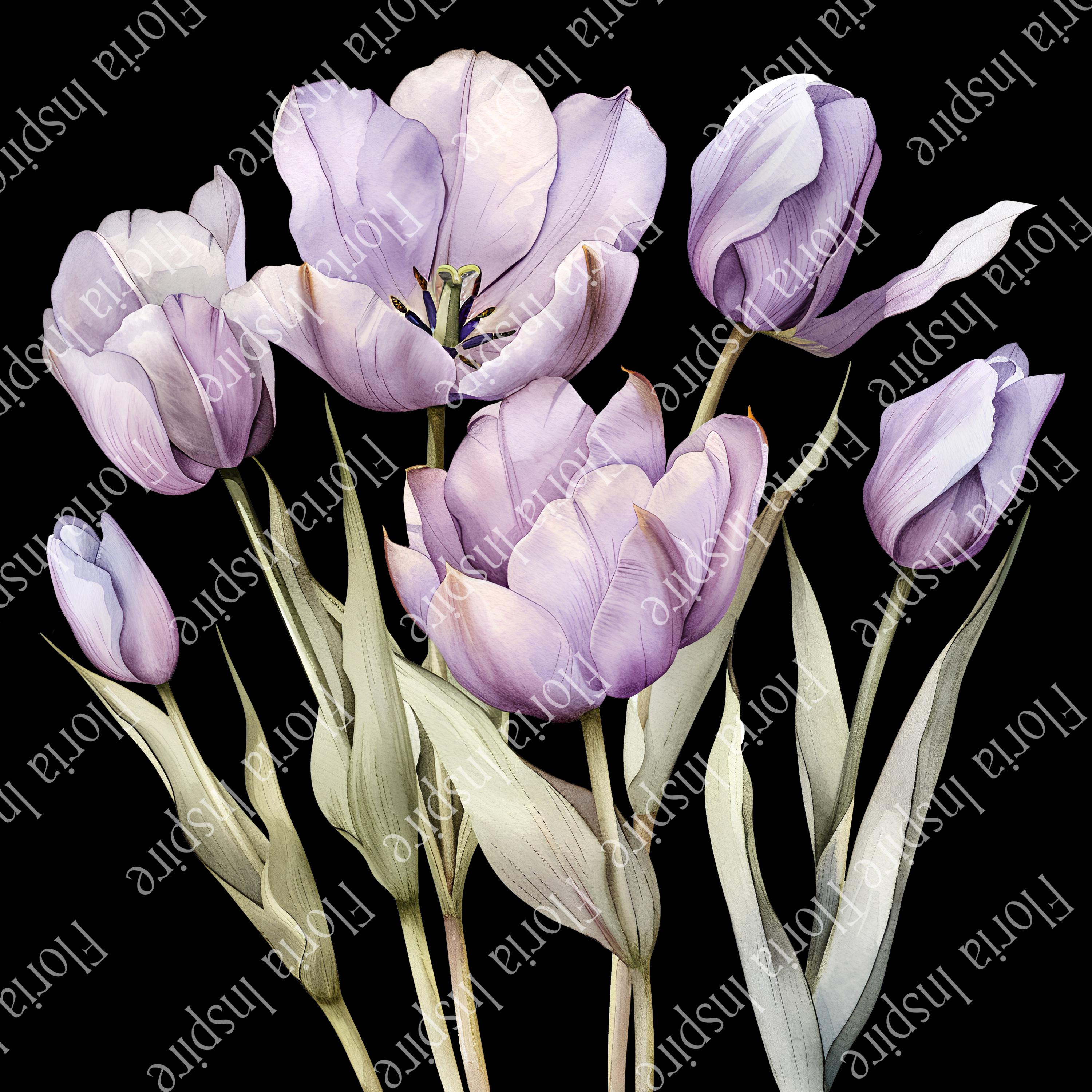 Elegant Watercolor Tulip Clipart Set: Spring Floral Bouquets for ...