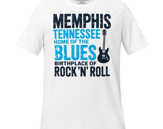Featured listing image: Memphis Tennessee T-Shirt – Home of the Blues & Birthplace of Rock 'n' Roll Tee | Music City Guitar Graphic Shirt