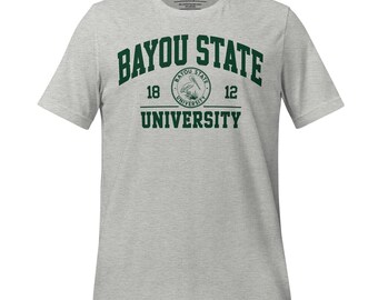 T-shirt Bayou State University – zuidelijk vintage T-shirt in universiteitsstijl