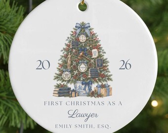 Personalized First Christmas As A Lawyer Ornament, New Lawyer Gift, Passed The Bar Keepsake, Law School Graduation Gift, Attorney Ornament