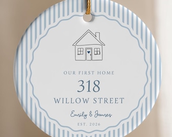Custom New Home Ornament  Housewarming Gift Realtor Closing Keepsake Real Estate Agent Client Thank You Hostess Gift Bulk New Home Ornaments