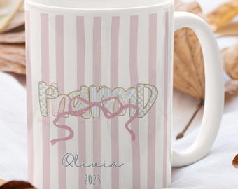 Personalized PharmD Mug, Pharmacy Doctor Graduation Gift, Pharmacist Coffee Cup, Preppy Grandmillennial Mug, Gift For Her