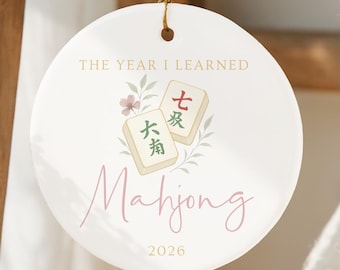 Personalized Mahjong Ornament, Mahjong Lover Gifts,  Mahjong Club Ceramic Keepsake, New Mahjong Hobby Ornament, Mahjong Friend