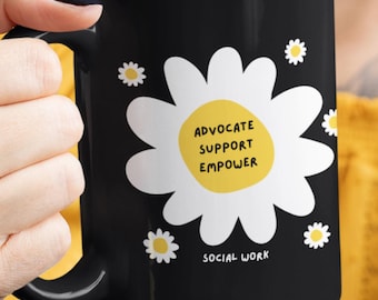 Custom MSW Graduation Gift Mug,  Master of Social Work Coffee Cup, Social Worker Grad Gift for Her, LCSW Gift  Advocate Support Empower Mug