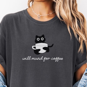 Camiseta divertida de terapia ABA con diseño de gato. Camiseta Coffee Comfort Colors®. Regalo de agradecimiento para maestros de RBT, BCBA y Sped. Camiseta de análisis de conducta aplicado.