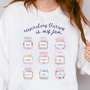 Respiratory Therapy Is My Jam Sweatshirt | Sweater voor ademhalingstherapeuten | RT-afstudeercadeau | RT-ronde hals voor kinderen | RT-studentencadeau