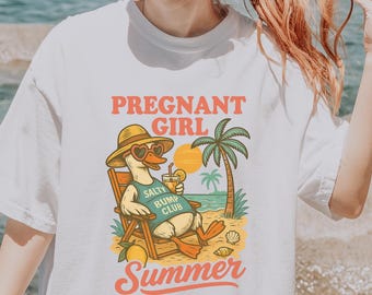 Pregnant Girl Summer Shirt, Funny Pregnancy Gift, Comfort Colors New Mom Tee, Silly Goose Baby Reveal Top, New Mom Summer Vibes, Baby Shower