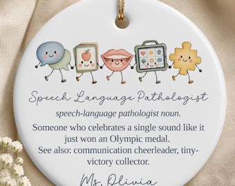 Personalized Speech Pathology Graduation Ornament, SLP Definition Gift, New Speech Therapist Keepsake, Custom SLP Graduate Ornament
