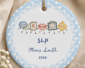 Personalized SLP Christmas Ornament, Speech Therapist Appreciation Gift, Speech Language Pathologist Keepsake, Custom Speech Therapy Gift