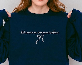 Sudadera minimalista de regalo para terapia ABA, cuello redondo para concienciación sobre el autismo, suéter para profesor de educación especial, regalo para analista de conducta, RBT BCBA