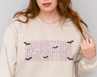 Respiratory Therapist Halloween Sweatshirt | Spooky RT Sweater | Respiratory Therapy Gift | Nicu RT Appreciation Pullover, RRT Fall Crewneck