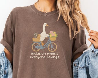 Autism Inclusion Comfort Colors® Shirt Cute Silly Goose Teacher Tee, SPED RBT BCBA Autism Awareness Shirt Gift for Special Education Teacher