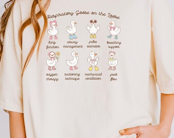 Silly Goose Respiratory Therapist Comfort Colors T-Shirt, Pulmonary RN Gift, Respiratory Therapy Tee