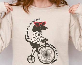 BCBA Sweatshirt, Verhaltensspezialist Shirt | ABA Therapie Rundhalsausschnitt | RBT Staffelung | Autismus-Lehrer-Pullover für sie | Hund Liebhaber Geschenk