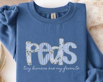 Peds Nurse Sweatshirt | PICU Pediatric Nurse Appreciation Sweater | Preppy Nursing School Students Crewneck | Holiday Gift Idea