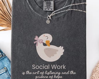 Silly Goose Social Worker Shirt Comfort Colors® School Social Work Tee Gift for Therapist or School Counselor Social Work Appreciation Shirt