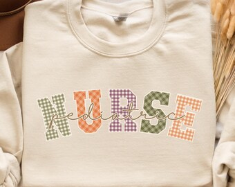 Cozy Fall Pediatric Nurse Sweatshirt | Cute Peds Nurse Crewneck | NICU PICU Nurse Gift | Future Nurse Appreciation Sweater, School Nurse Top