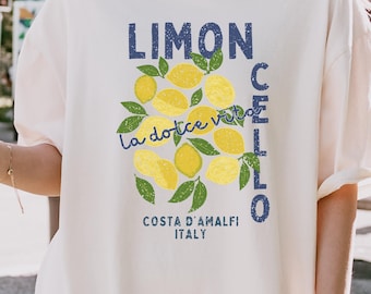 Retro Limoncello Shirt, La Dolce Vita Comfort Colors Tee, Amalfi Coast Vintage Lemon TShirt, Italian Summer Gift, Tomato Girl Aesthetic Top