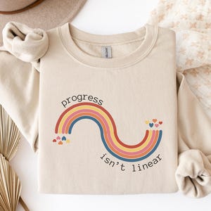 Progress Is Not Linear Sweatshirt | Autism Awareness Crewneck | Neurodiverse RBT BCBA Gift | Special Ed Teacher Sweater | Inclusion Shirt