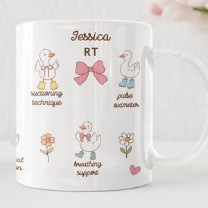 Caneca personalizada para terapeuta respiratório Silly Goose, presente para pneumologista, caneca de café para enfermeira de UTI, presente para terapia respiratória, presente para RT