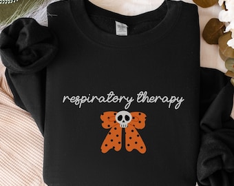 Halloween Respiratory Therapist Sweatshirt, Spooky  RT Crewneck, Respiratory Therapy Fall Sweater, Nicu Respiratory Sweatshirt, RRT Pullover