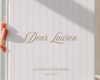 Letters to the Bride Book, Personalized Bridal Shower Guest Book, Blue Toile Wedding Keepsake, Bride Memory Book, Photo Guest Book