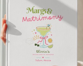 Personalized Margs & Matrimony Guest Book, Tequila Bachelorette Photo Album, Bachelorette Party Memory Book, Final Fiesta Bride Keepsake Gif