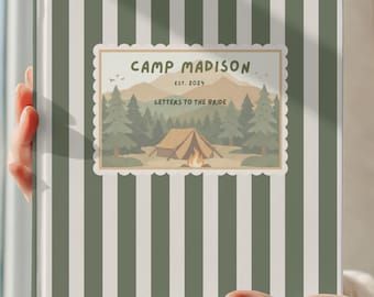 Camp Bach Guest Book, Personalized Camp Bachelorette Photo Album, Letters to the Bride Book, Camping Bridal Shower Scrapbook