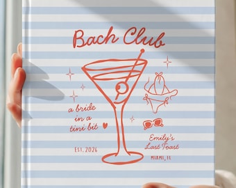 Personalized Bachelorette Guest Book, Bach Club Bridal Shower Book, Bachelorette Party Scrapbook, Hen Do  Album Custom Bach Trip Book