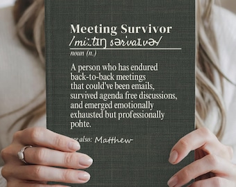 Personalized Funny Meeting Journal, Sarcastic Coworker Gift, Custom Hardcover Notebook, Boss Mentor Thank You Gift