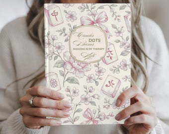 Personalized Mahjong Notebook | Mahjong Is My Therapy Journal | Custom Name Mahjong Gift | Floral Mahjong Player & Hostess Gift