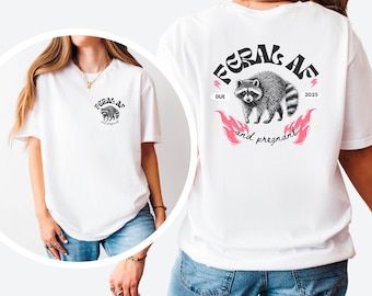 Feral AF Schwanger Waschbär Shirt, lustiges Schwangerschafts-T-Shirt