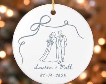 First Christmas Married Ornament, Personalized Wedding Ornament  Custom Bride and Groom Gift, Just Married Keepsake, Newlywed Ornament
