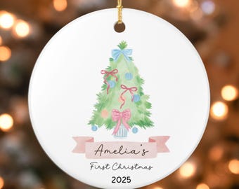 Personalisierte Baby-Weihnachtsverzierung, Babys erstes Weihnachtsandenken, benutzerdefinierte Namensverzierung, Neugeborenen Geschenk, niedliches Weihnachtsgroßmuttergeschenk