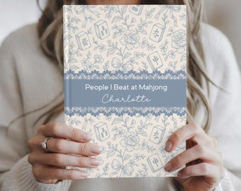 Quaderno Mahjong personalizzato, diario Mahjong con nome personalizzato, divertente regalo Mahjong per giocatori, quaderno per scrivere con tessere Mahjong floreali, regalo per hostess