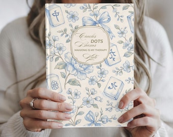 Personalized Mahjong Notebook | Mahjong Is My Therapy Journal | Custom Name Mahjong Gift | Floral Mahjong Player & Hostess Gift